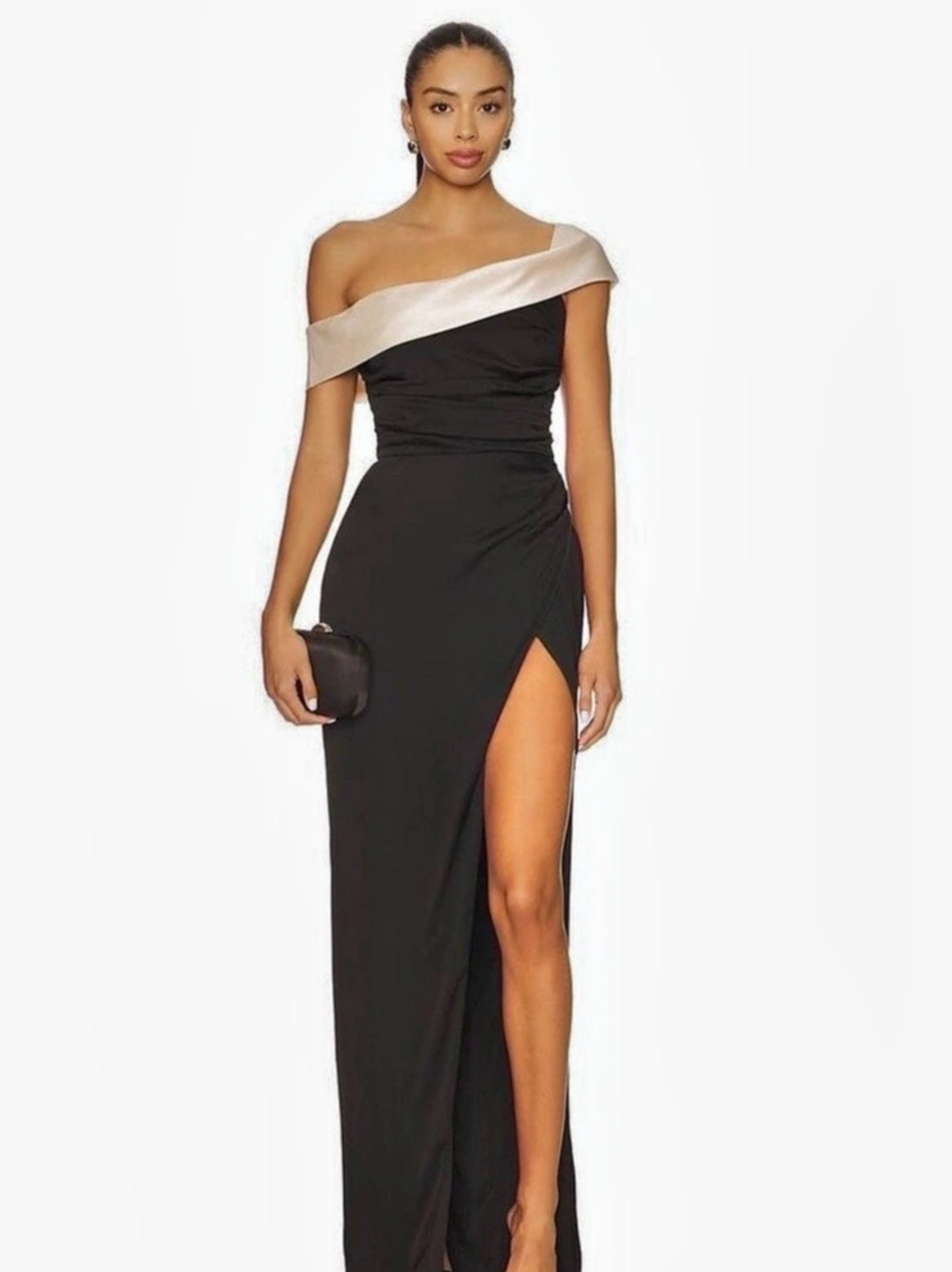 Sonya Moda Off-Shoulder Maxi Dress in Black & Noir Crean Size XS - Like New - Wo
